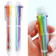 PENNA DESIGN A SFERA COLORI PLASTICA TRASPARENTE MOLLA RETRATTILE MULTICOLORE zp