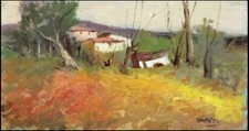 Dipinto olio Paesaggio Toscano