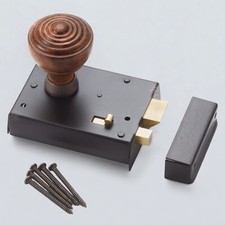 Serratura a cerchio in ottone nero snib palissandro opaco pomelli porta ad anello legno antico