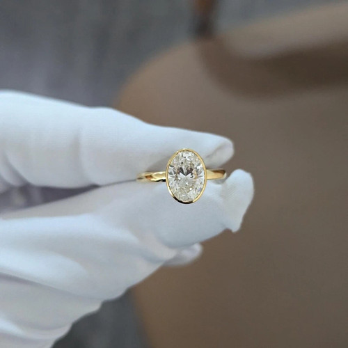 Anello ovale diamante - anello,
