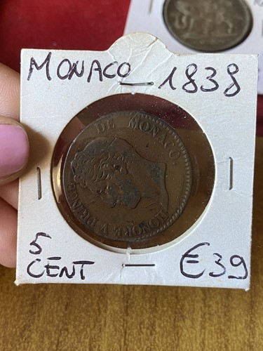 Moneta monaco cent 1838 - monaco, 5