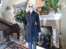 Dolce & Gabbana Black Trench Coat w/Ruffle Collar & Bubble Hem Detail Size 40-4