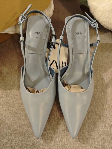 Zara scarpe corte pelle tacco - scarpe,