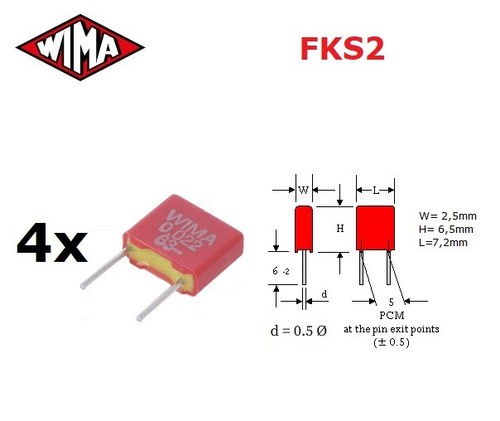 Wima fks2 0022uf - fks2, 0,0022uf/100v