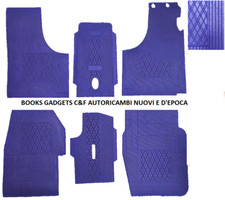 Per Fiat 600 d'epoca Set 6pz Tappeti Tappetini in Gomma e Moquette BLU Su Misura