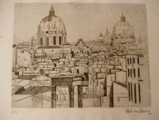 NATINO CHIRICO cartella con 3 incisioni originali numerate 27/35 e firmate 