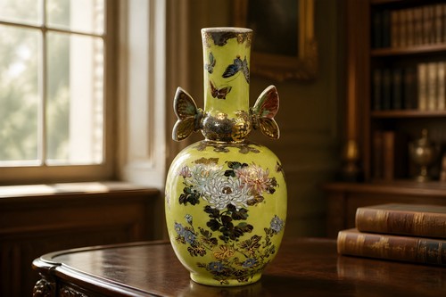 Antico vaso porcellana - , gialla