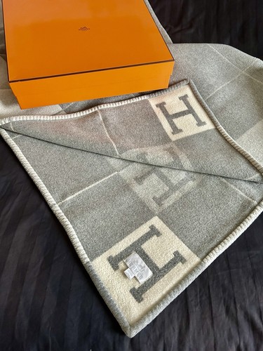Plaid hermès avalon gris - hermès,