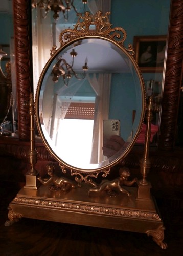 Specchio tavolo ottone - da, in