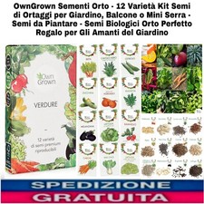 Sementi Orto, 12 Varietà Kit Semi di Ortaggi x Giardino, Balcone O Mini Serra 