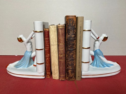 Ferma libri ceramica liberty
