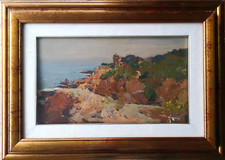 Aldo Mazzi - Quadro olio su tavola - "Calafuria Livorno"