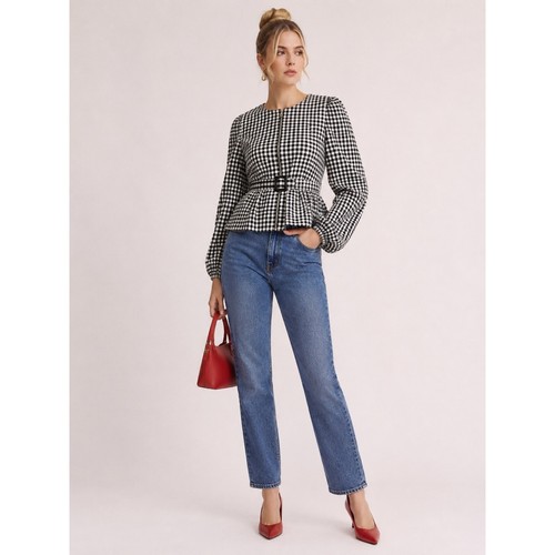Zara gingham giacca - gingham, zip