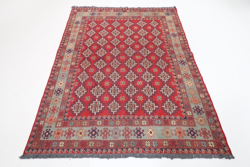 Tappeto rosso sumak kilim x - rosso,