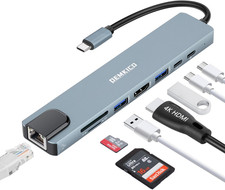 8 in 1 Hub USB C con Ethernet