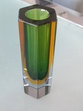 Vaso blocco sfaccettato vetro