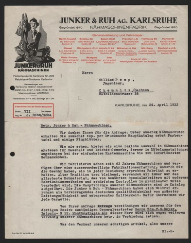 Karlsruhe lettera 1933 - lettera,
