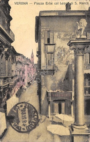 Cartolina verona piazza delle - verona,