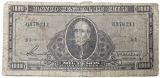 CILE / 1000 PESOS 100 CONDORES 1947-1948 ND emissione ben circolata e rotta