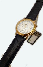 VETTA OROLOGIO UOMO CRONOGRAFO ORO MASSICCIO 18 KT PELLE WATCH MAN GOLD CHRONO