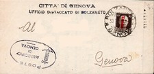 RSI Storia postale 30 CENT. sovrastampato fascio rosso