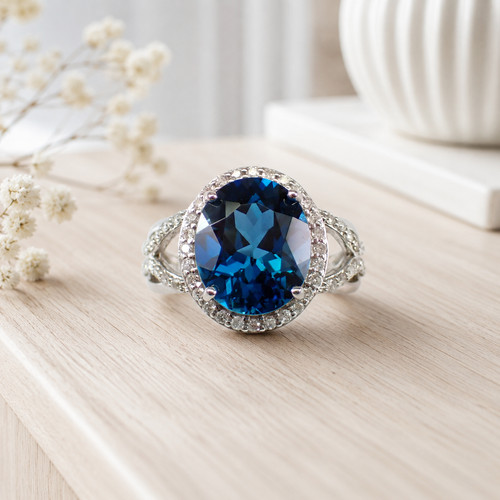 Anello compleanno topazio blu - compleanno,