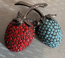 Spilla frutta fragola vintage