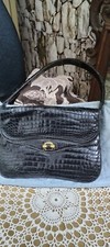 ABBIGLIAMENTO ACCESSORI DONNA BORSA BAG PELLE NERA COCCODRILLO ANTICA