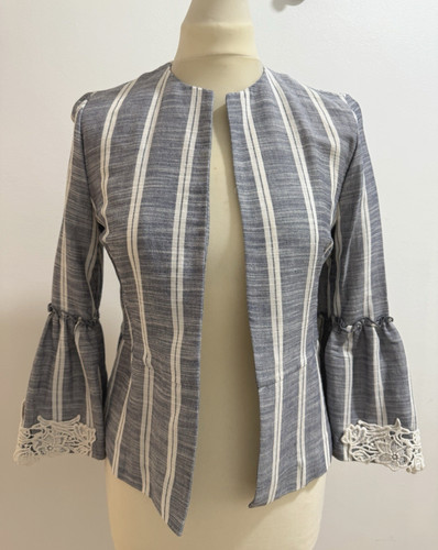 Zara grigio righe pizzo - grigio, a