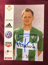 Autografo JOHANN VOGEL-Betis Siviglia-94 Cappellini SVIZZERA-Ex-AC Milano/PSV-AK