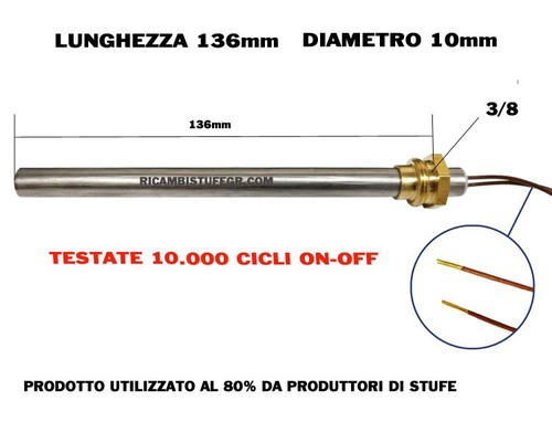 Candeletta resistenza stufa - candeletta,