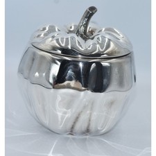 Vintage Silver Plated Pumpkin Ice Bucket by Teghini, Firenze, Italy c.1970