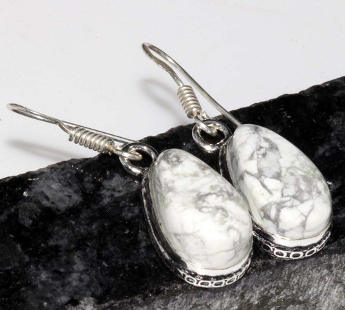 Orecchini howlite argento - argento, 925