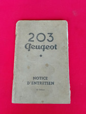 PEUGEOT 203 NOTICE D'ENTRETIEN LIBRETTO USO E MANUTENZIONE