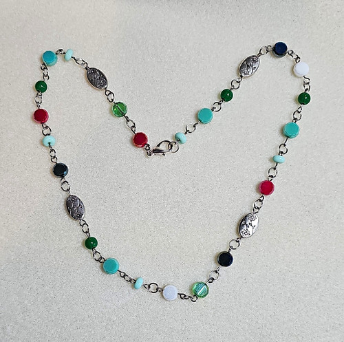 Collana catena cavo perline