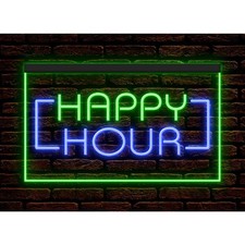 Insegna Neon Illuminata Happy