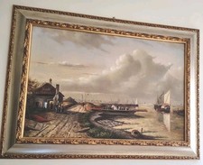 Bellissimo Quadro Classico, Paesaggio Olio Su Tela dipinto a mano con cornice