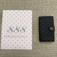 Chanel black quilted folding - black,