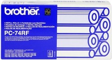 ORIGINAL Brother nastro a trasferimento termico nero PC-74RF a 4 pezzi