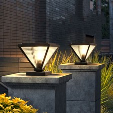 Lampada a colonna da giardino palo esterno luce a colonna cortile luce lanterna nera illuminazione