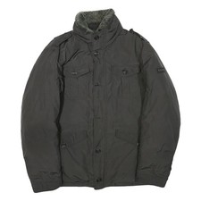 Giacca uomo WOOLRICH grigia e verde XL misto poliestere zip stile militare