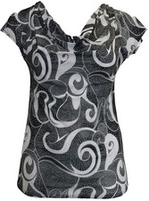 Ladies Black White Polka Swirl