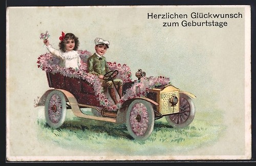Cartolina auto ragazzo - ragazzo, come