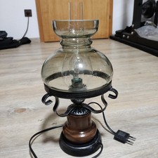 Antica lampadina effetto GAS antica in vetro legno metallo nero lampada da tavolo