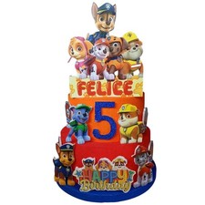 Torta finta compleanno - finta, paw