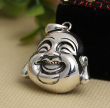 I07 ciondolo Buddha che ride argento sterling 925