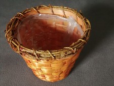 Cestino in Vimini per Vasetto Piantina; arancione, diametro cm 11,5 altezza...