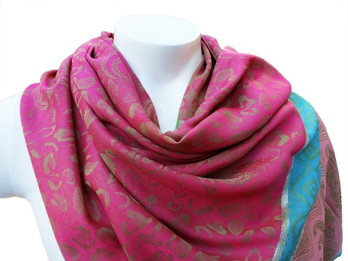 Sciarpa donna rosa verde