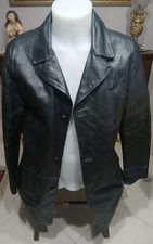 Men's black leather coat