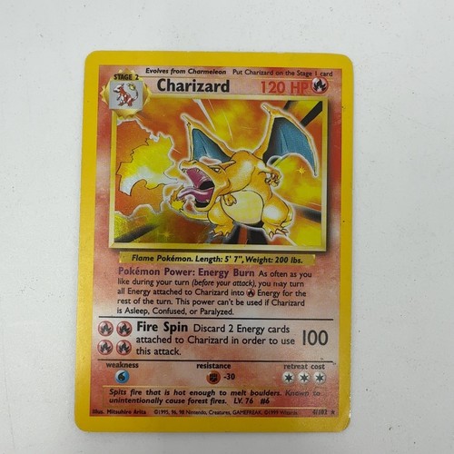 Charizard 102 base set holo - base,